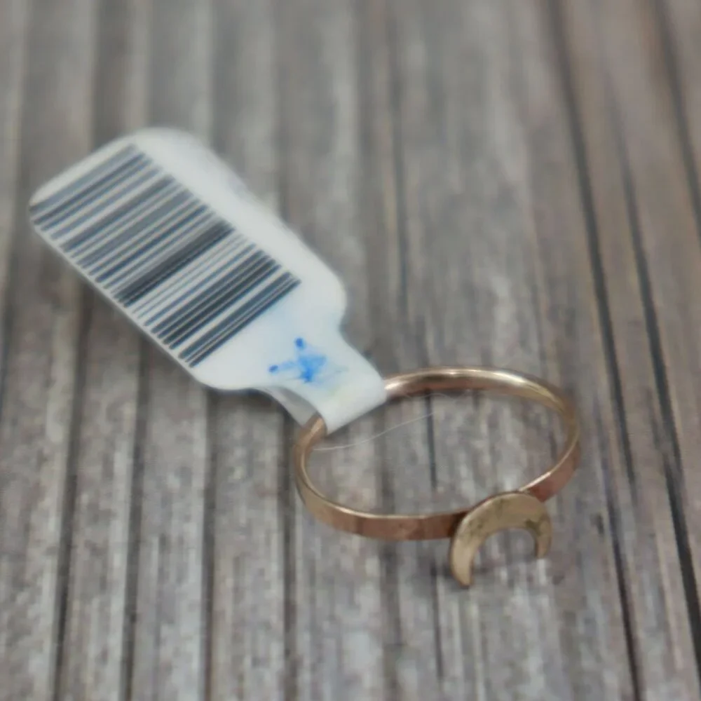 @Moon Stacker Ring Womens Gold Boho Bohemian Gypsy Gift Holiday Present Stackabl